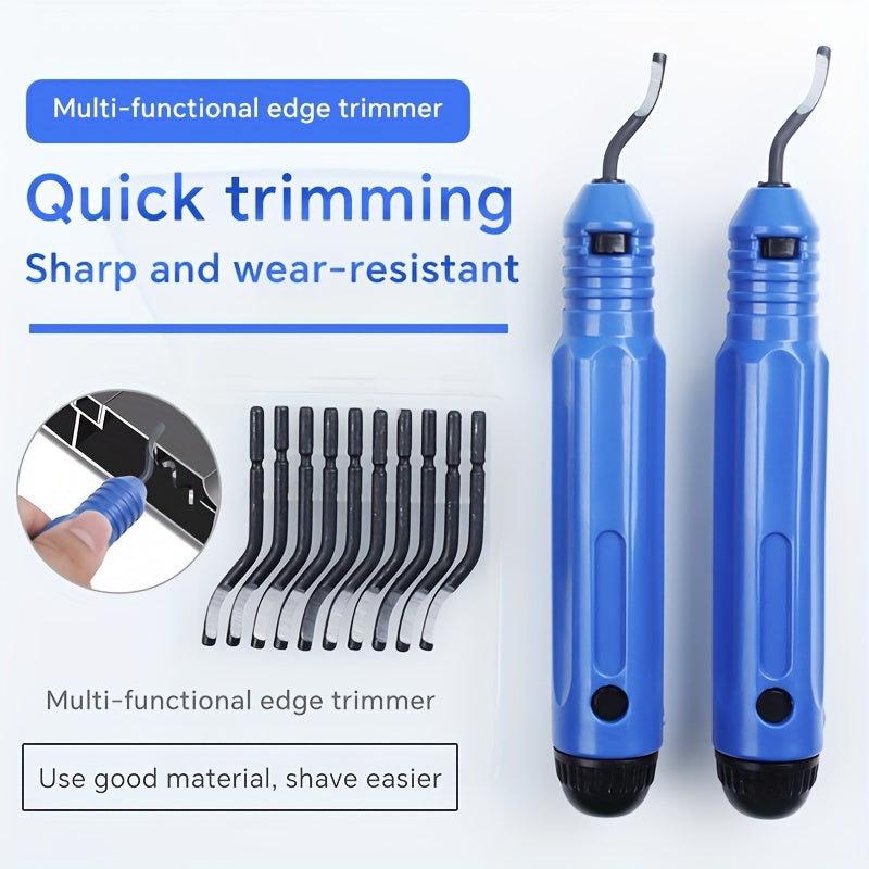 Multi-Functional Edge Trimmer Steel Blade Blue Black Handle Replacement Blades