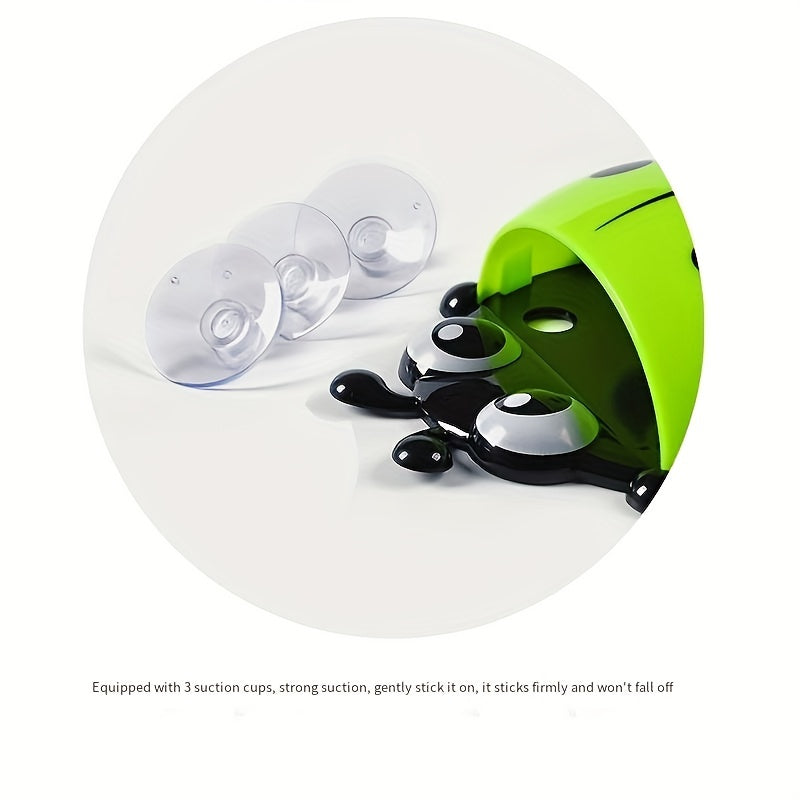 Porta cepillos de dientes de pared con forma de mariquita y ventosa para almacenamiento en el baño