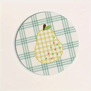 Round Pear Design Rug Pad Water-Resistant Washable Low Pile Kitchen Mat
