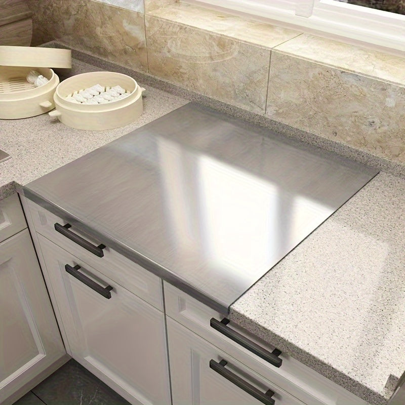 Tabla de cortar de cocina de acero inoxidable de doble cara y tamaño extra grande para frutas y masa