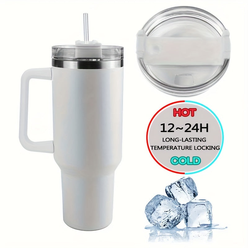 40oz Izolyatsiyalangan Tumbler tutqich va qobiq bilan, issiq va sovuq ichimliklar uchun, shishaga chidamli