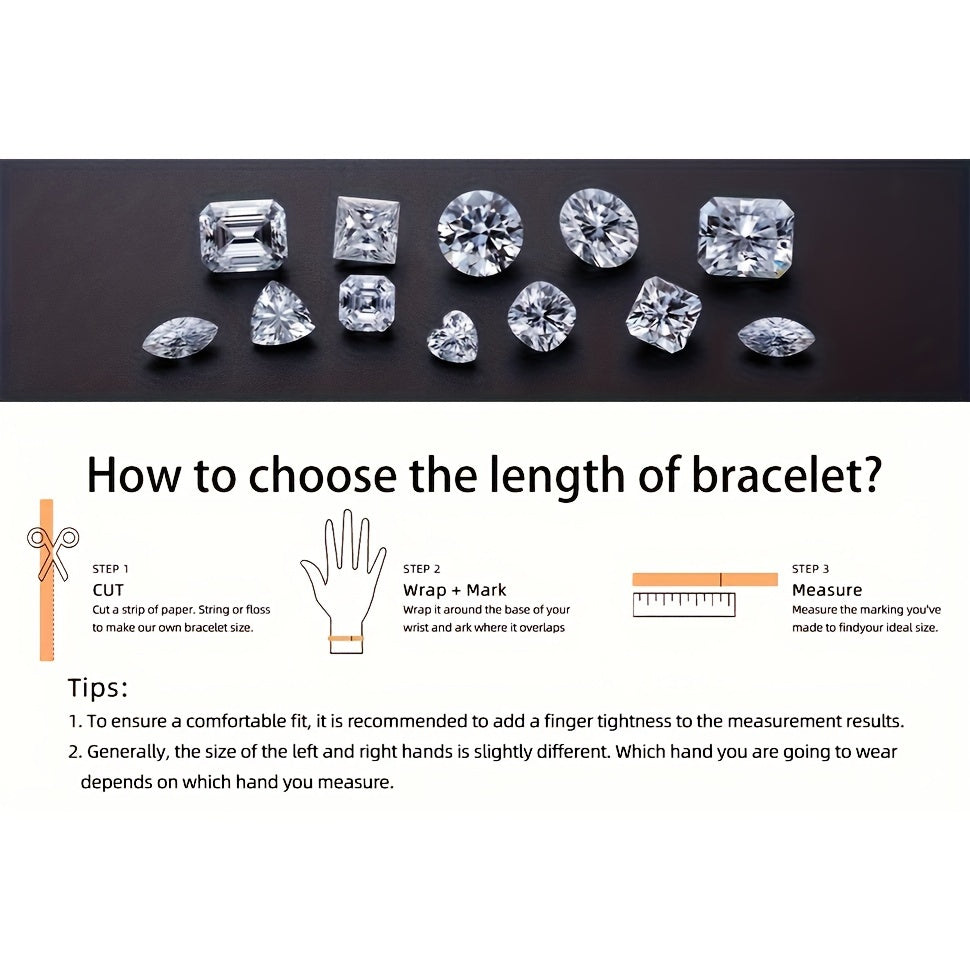 Pulsera de estilo vintage para tenis con plata de ley 925 y piedras de moissanite