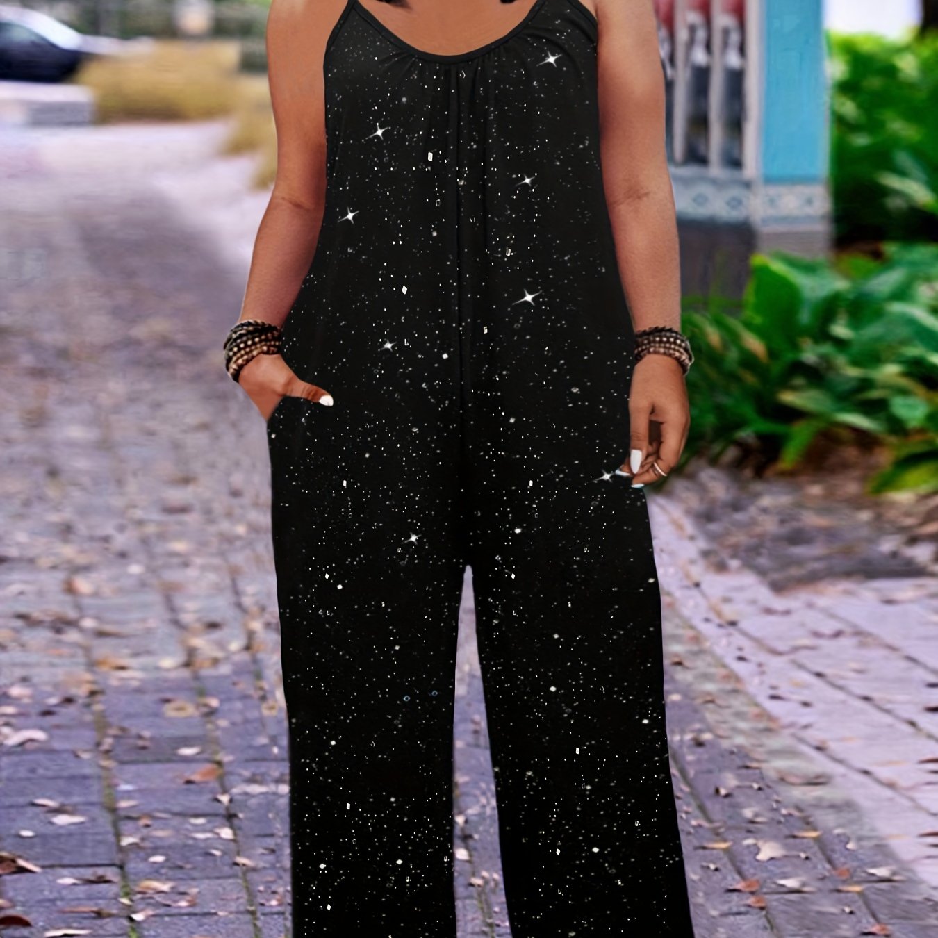 Mono sin mangas de talla grande con bolsillo para mujer, casual verano