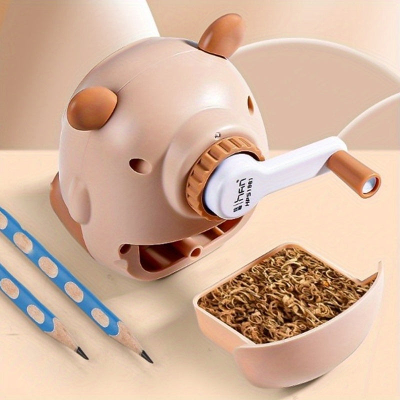 Kawaii Capybara Pencil Sharpener Brown Plastic 80x80x100mm for Kids and Office