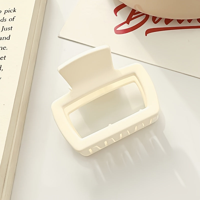 Set of 4 Matte Square Hair Claws for Women and Girls, Minimalist Plastic Hair Clips