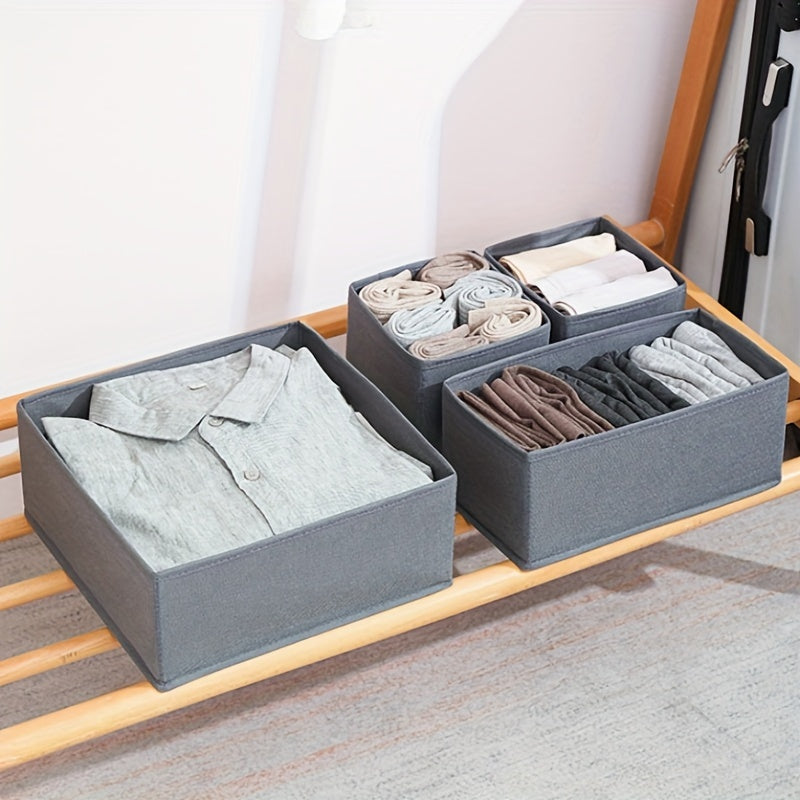 Juego de 6 organizadores de cajones de poliéster para calcetines, ropa interior y objetos pequeños, cestas de almacenamiento plegables