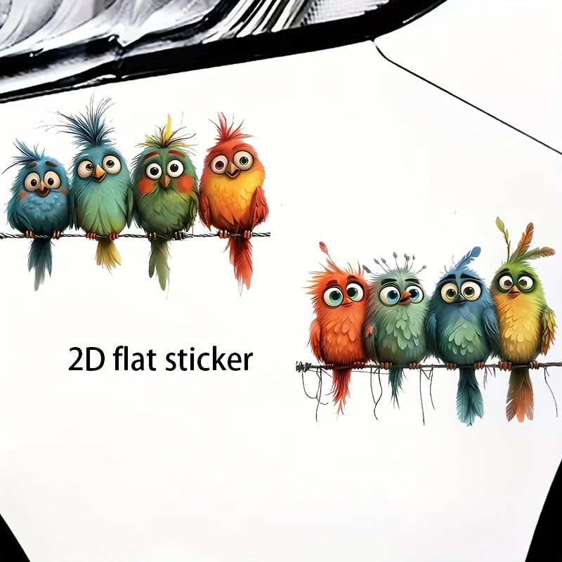 Yorqin multfilm qush vinil stikerlar, oynalar uchun olib tashlanadigan dekallar