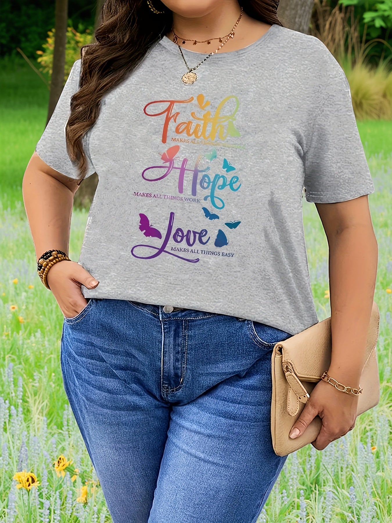 Women's Plus Size Short Sleeve T-Shirt Polyester Knit Crew Neck Summer Top Black