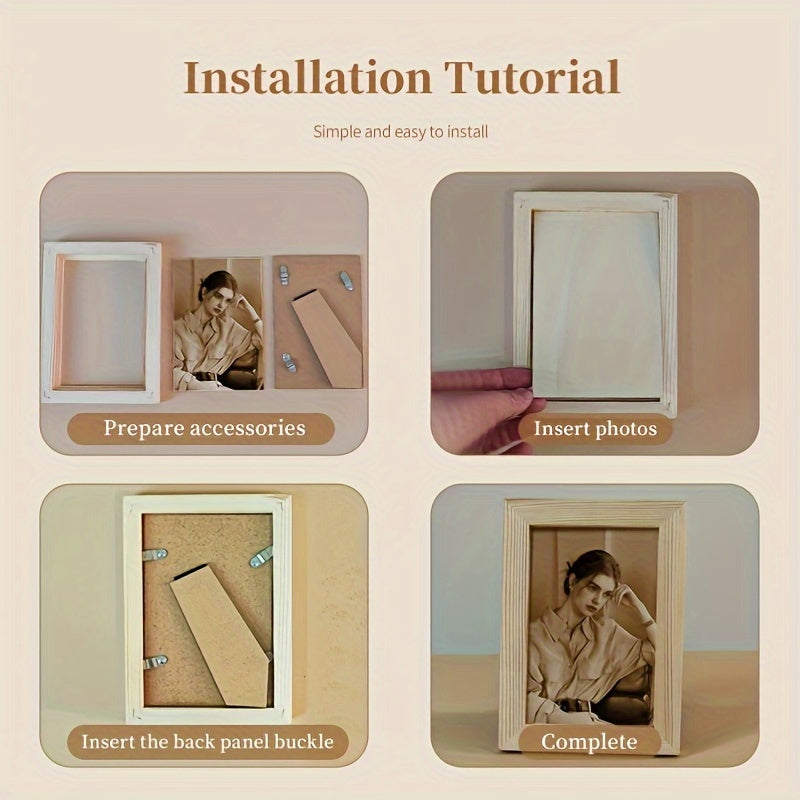 Индивидуальная деревянная фоторамка с гравировкой, идеальна для сохранения воспоминаний. Заботливый подарок на дни рождения, юбилеи, свадьбы и День святого Валентина.