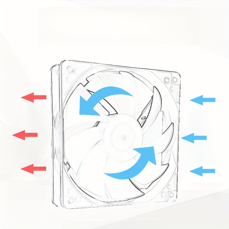 12cm RGB LED Computer Cooling Fan with Vibrant Rainbow Lighting and Efficient Airflow