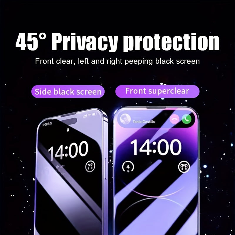 3pcs Tempered Glass Privacy Screen Protectors for iPhone Models