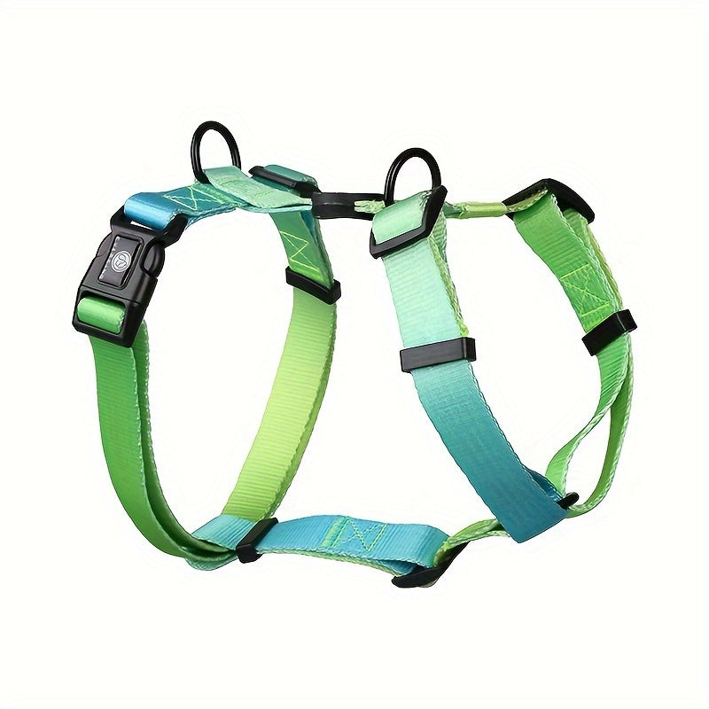 Adjustable Dog Harness for Small to Medium Dogs Polyester Gradient Pastel with Buckle Handle