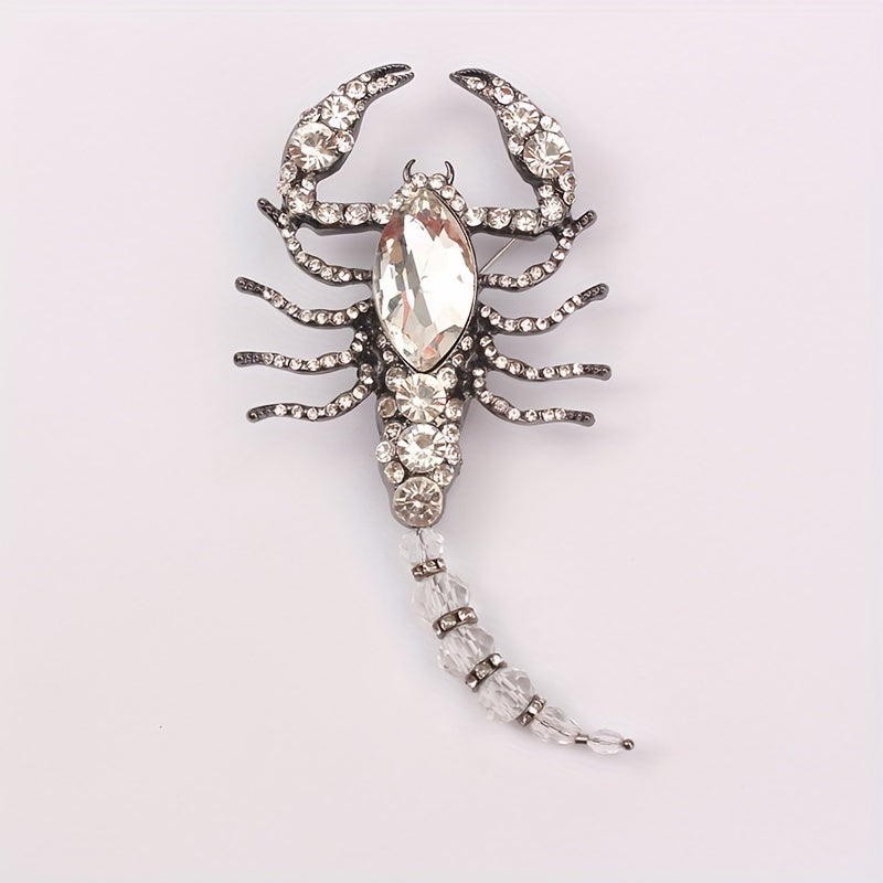 Retro Rhinestone Scorpion Brooch Pin for Women Stylish Jewelry Accessory