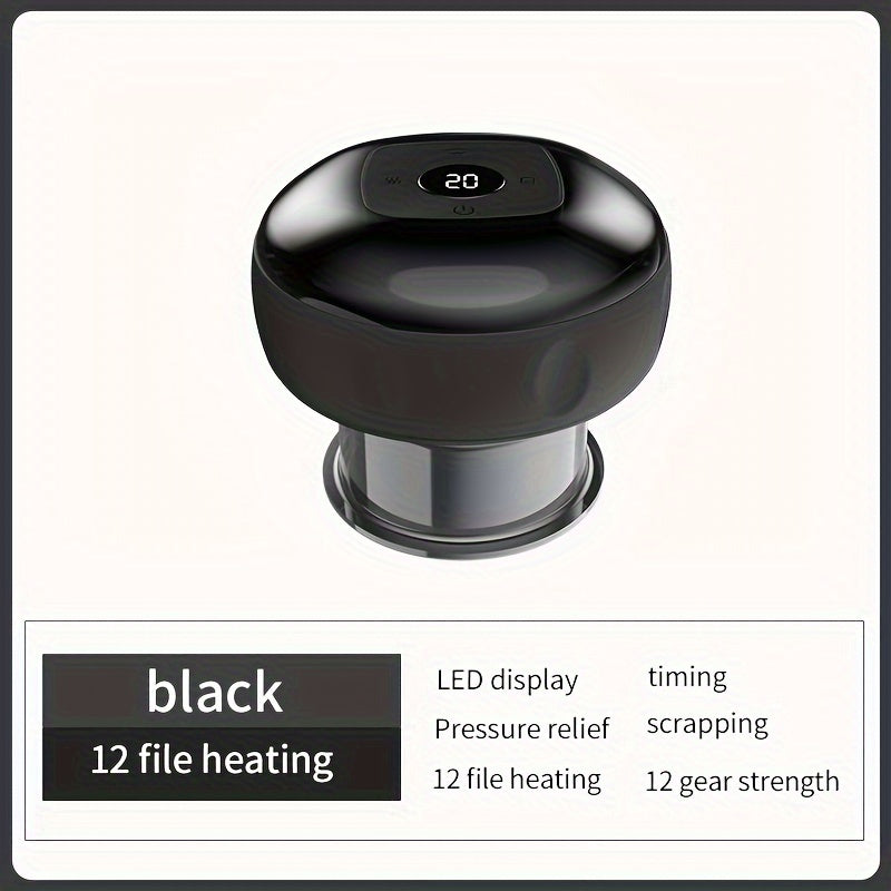 Smart Vacuum Cupping Massager with USB Rechargeable Electric Heating Scraping Cup for Beauty Spa