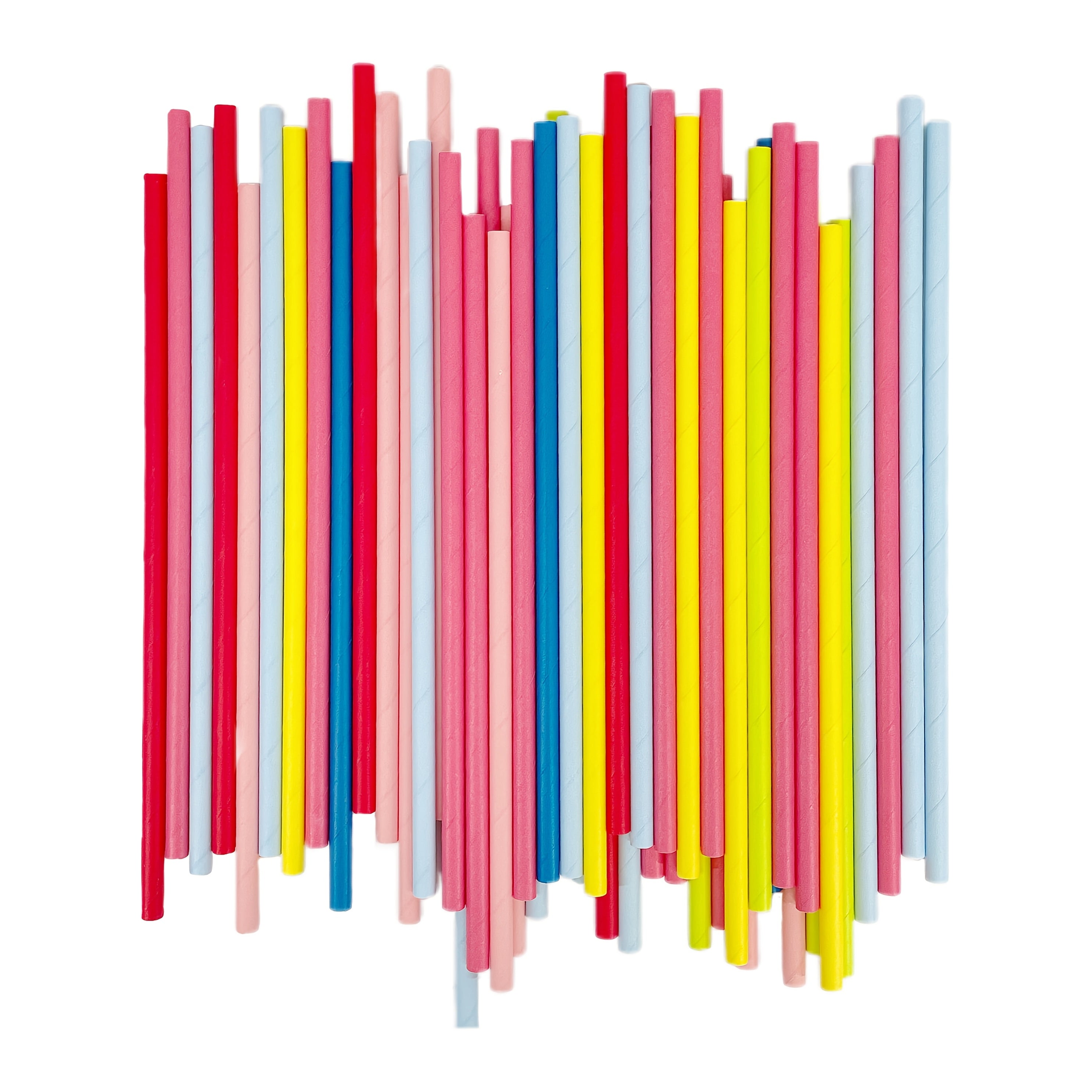 Assorted Paper Straws for Party Decorations and Drink Stirrers