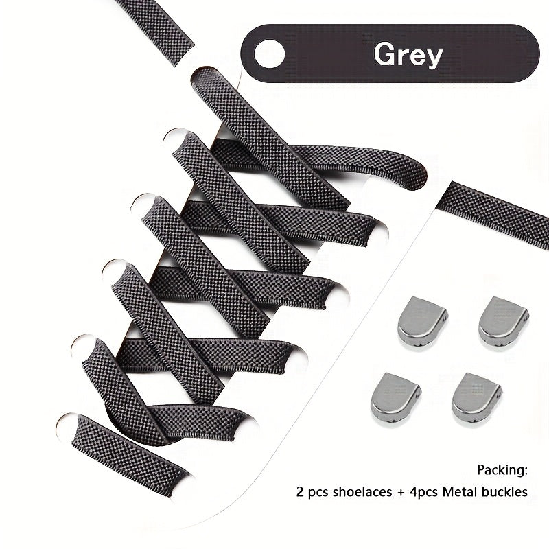 Unisex Polyester Elastic No-Tie Shoelaces for Running and Casual Shoes