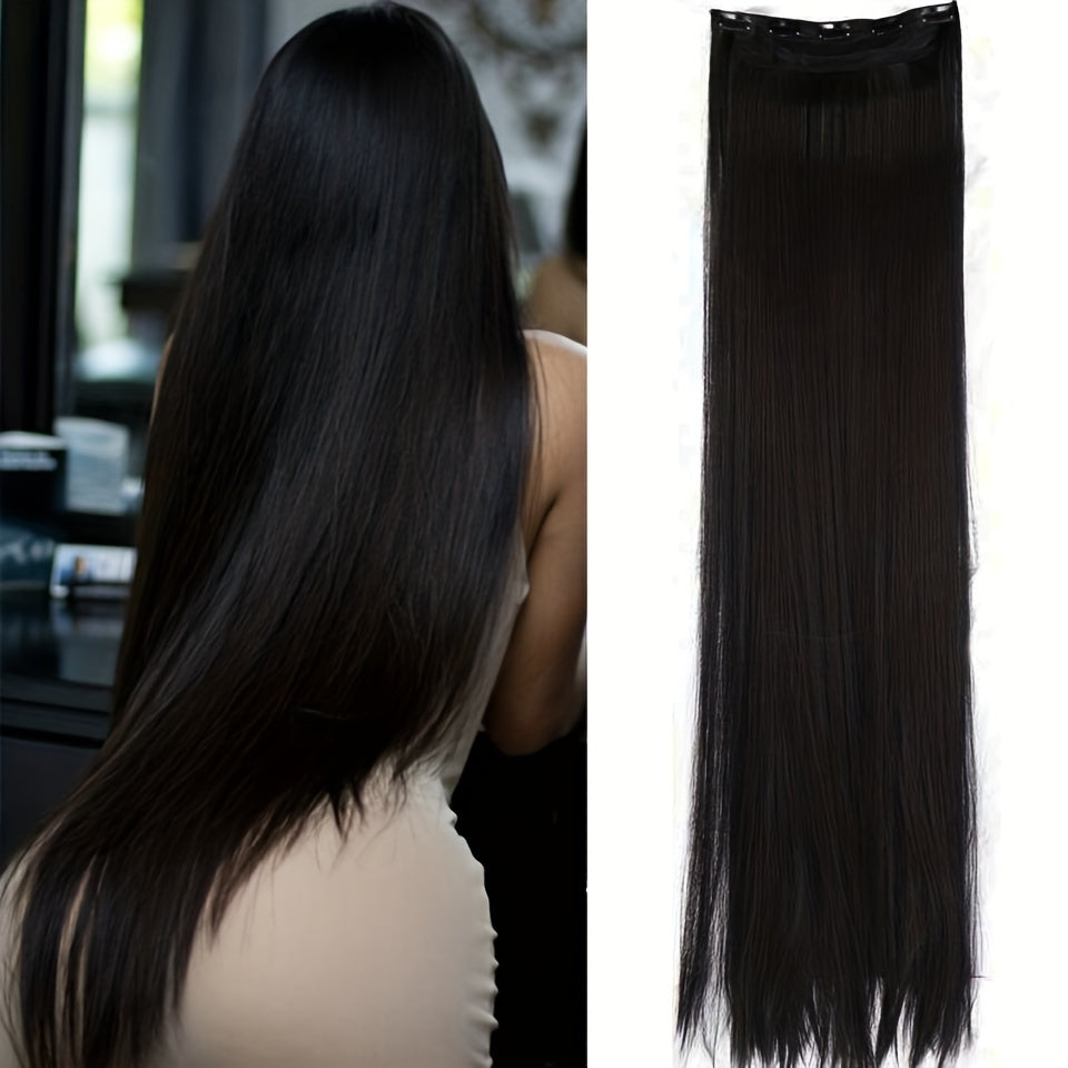 Synthetic Clip-In Hair Extensions for Women Full Head Length and Volume