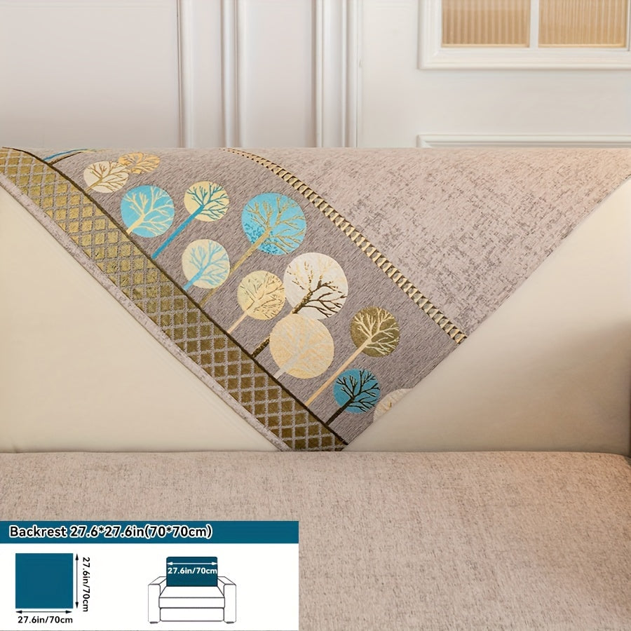 Нескользящая накидка на диван с мотивом дерева для 1-4 местных диванов, безопасна для домашних животных, моется в машине, прочная