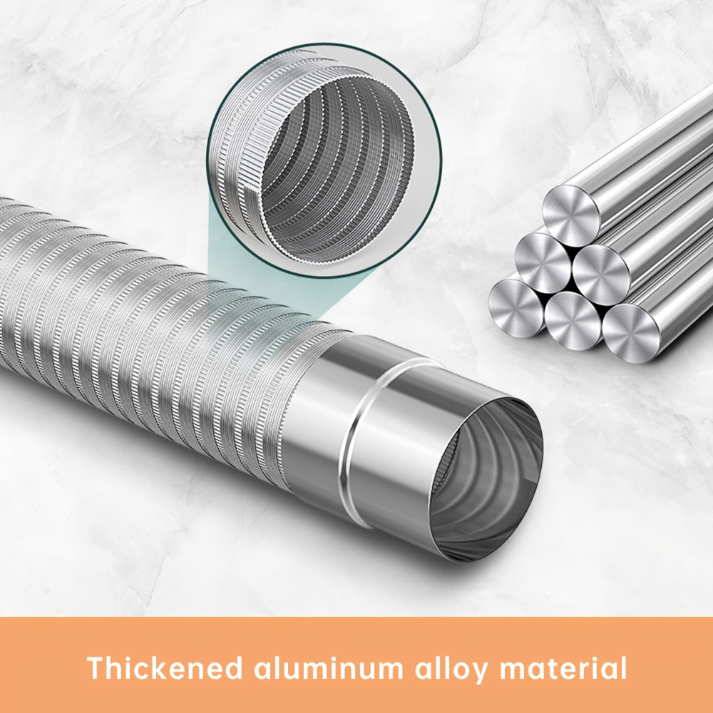 Aluminum Fireplace Chimney Pipe 149.86cm Flexible Ventilation Duct for Stove and Tent