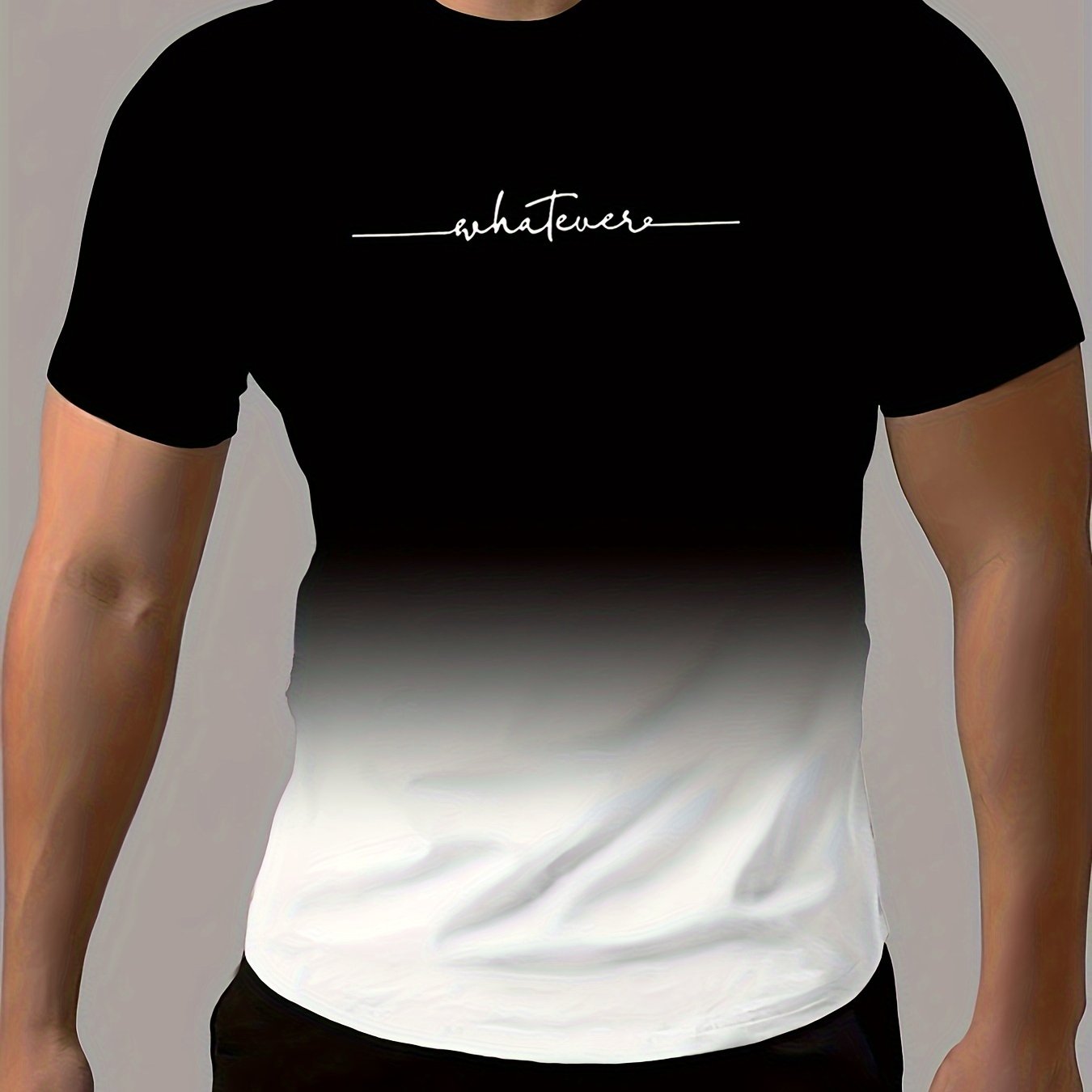 Men's Sports T-Shirt Gradient Color Casual Summer Round Neck Tee