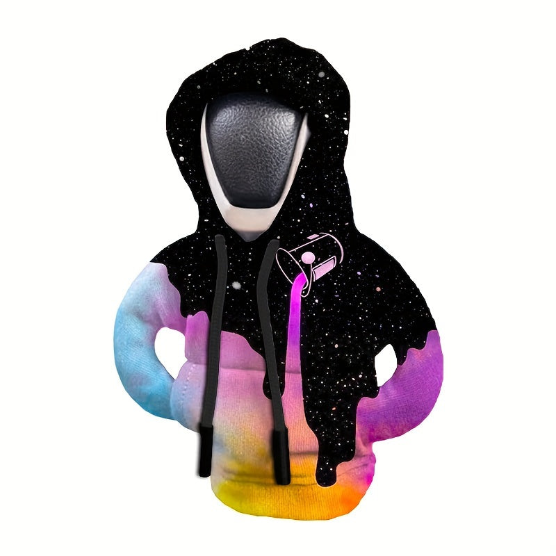 Hoodie Gear Shift Knob Cover Polyester Car Interior Cosmic Design Warmth