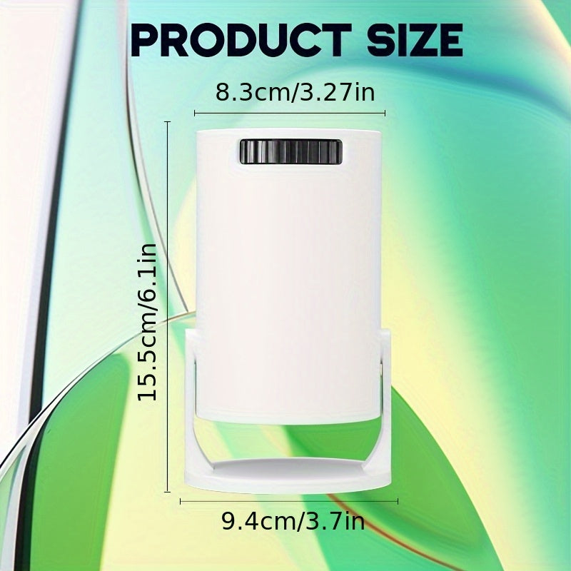 Mini Portable Projector with WiFi 6, 180° Rotatable, White for Home Theater