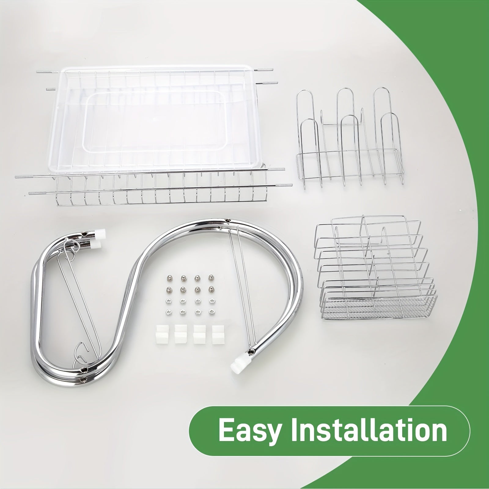 Estante para platos de acero inoxidable de doble nivel, ahorra espacio, fácil de montar, marco de hierro duradero