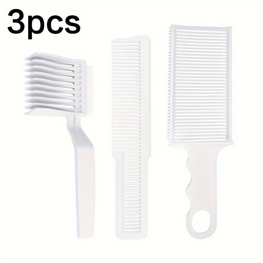 Juego de 3 peines de barbero, incluyendo peine para degradado, peine para flat top y peine de posicionamiento