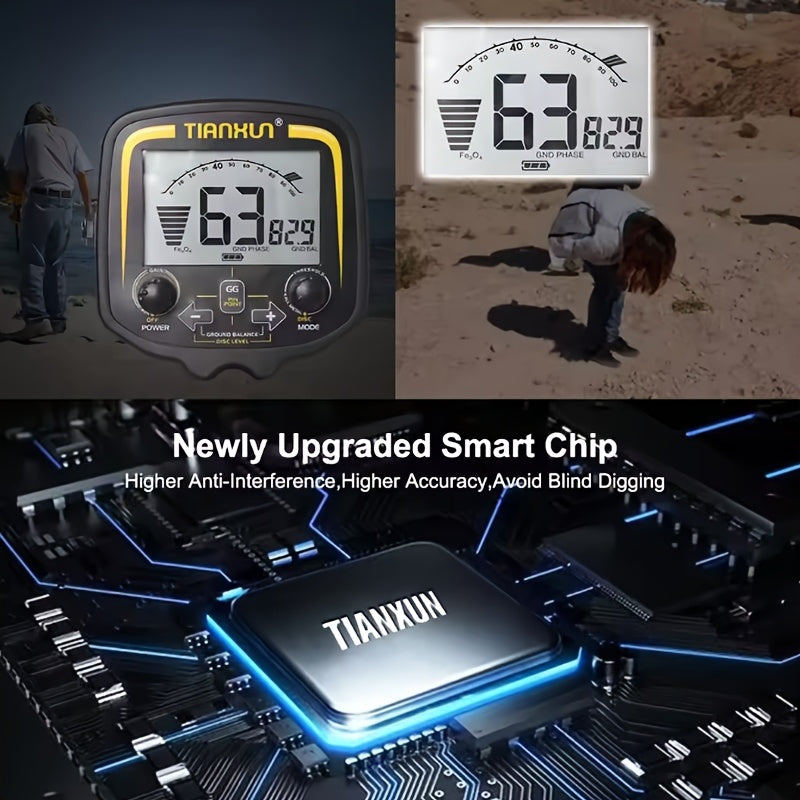 Metal Detector for Treasure Hunting with 2.5m Depth Scanner Battery Powered Plastic Construction