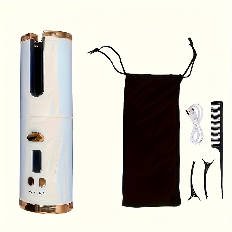 Automatic Ceramic Hair Curler with USB Charging and Tangle-Free Design