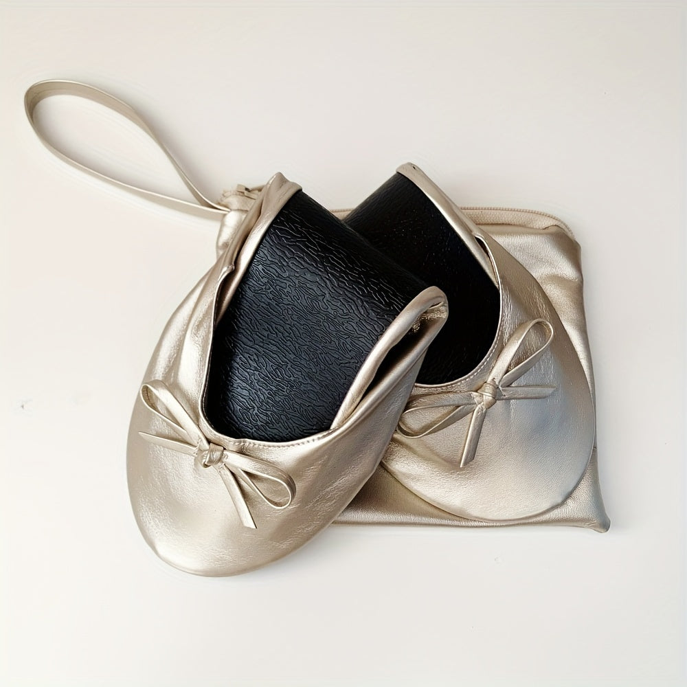 ayollar uchun buriladigan balet tufli, tugma bilan, yumshoq tagliklar, to'ylar uchun