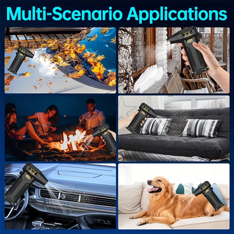 Portable USB Charging Cooling Fan with Snow Blower Dust Blaster and High-Speed Brushless Motor