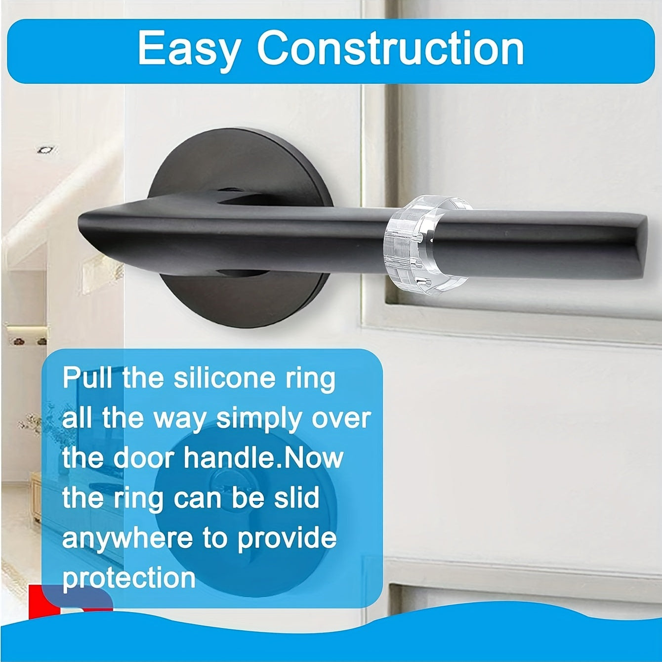 Six Circular Transparent Doorstops for Protecting Doors and Handles Silent Wall Protection