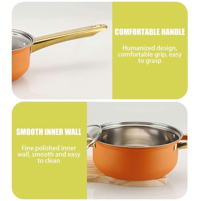 Stainless Steel Cookware Set 12 Pieces Soup Frying Milk Pots Kitchen