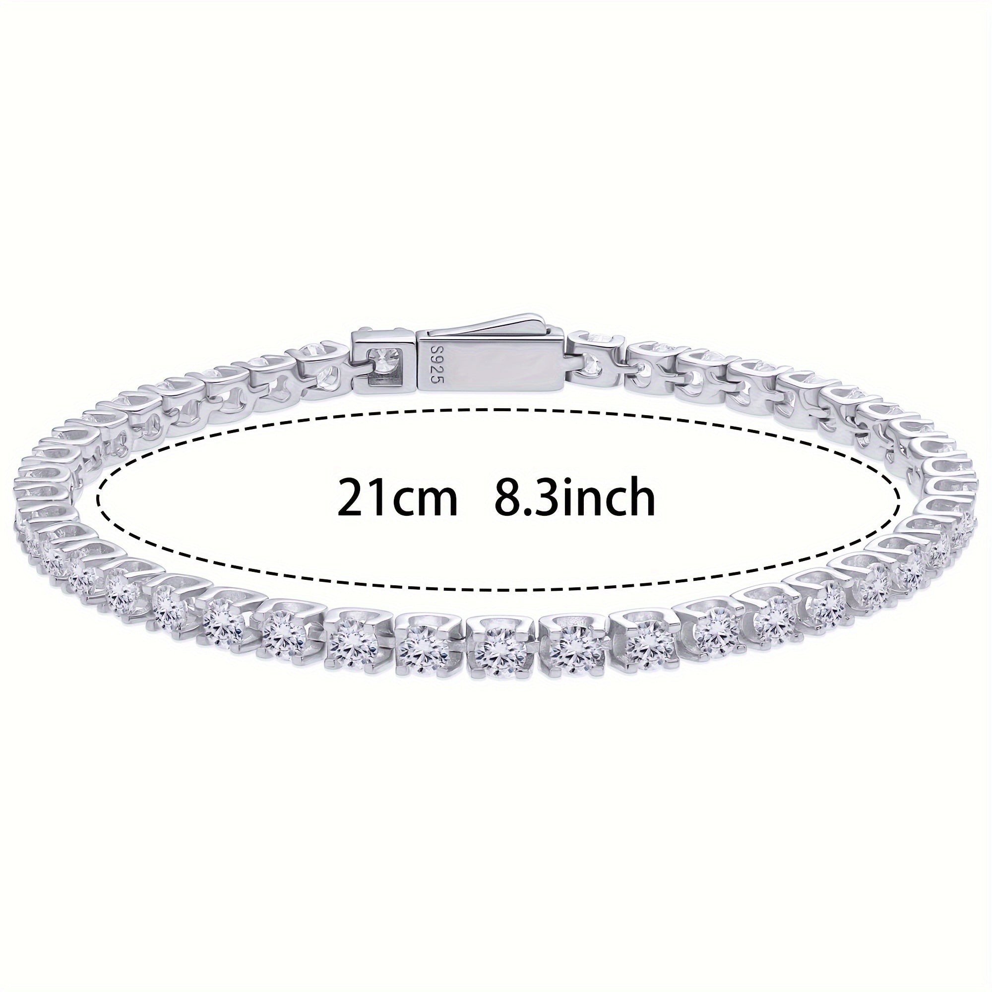 Pulsera de estilo vintage para tenis con plata de ley 925 y piedras de moissanite