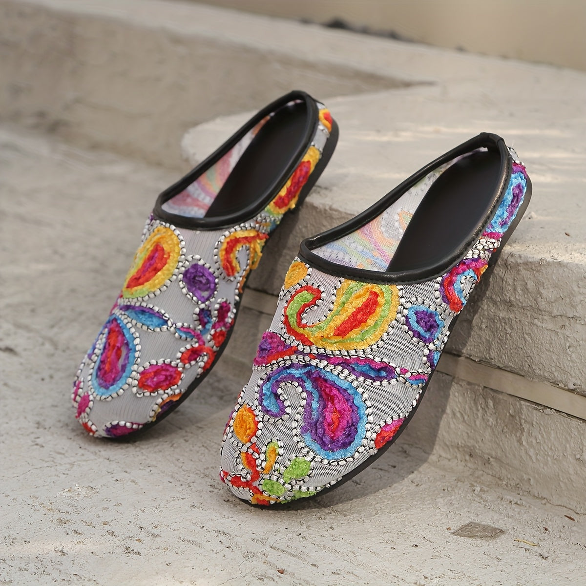 Women's Breathable Lightweight Slip-On Flat Shoes Sock Sneakers All-Season