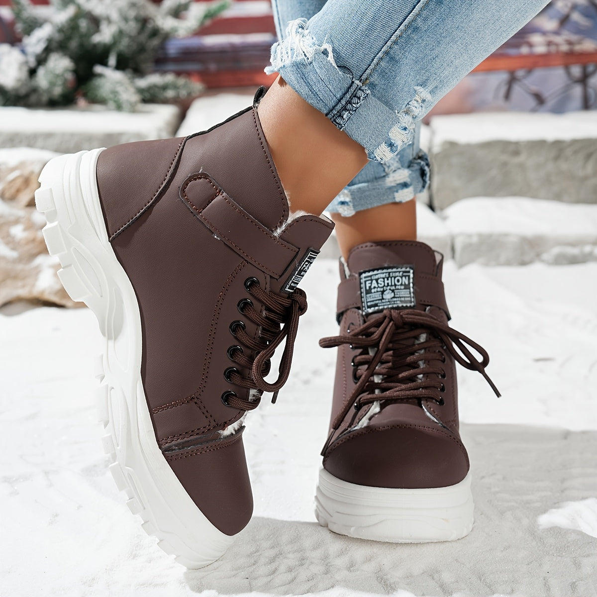 Women's Snow Boots Synthetic Cover Slip-Resistant Ankle Casual Cold Weather