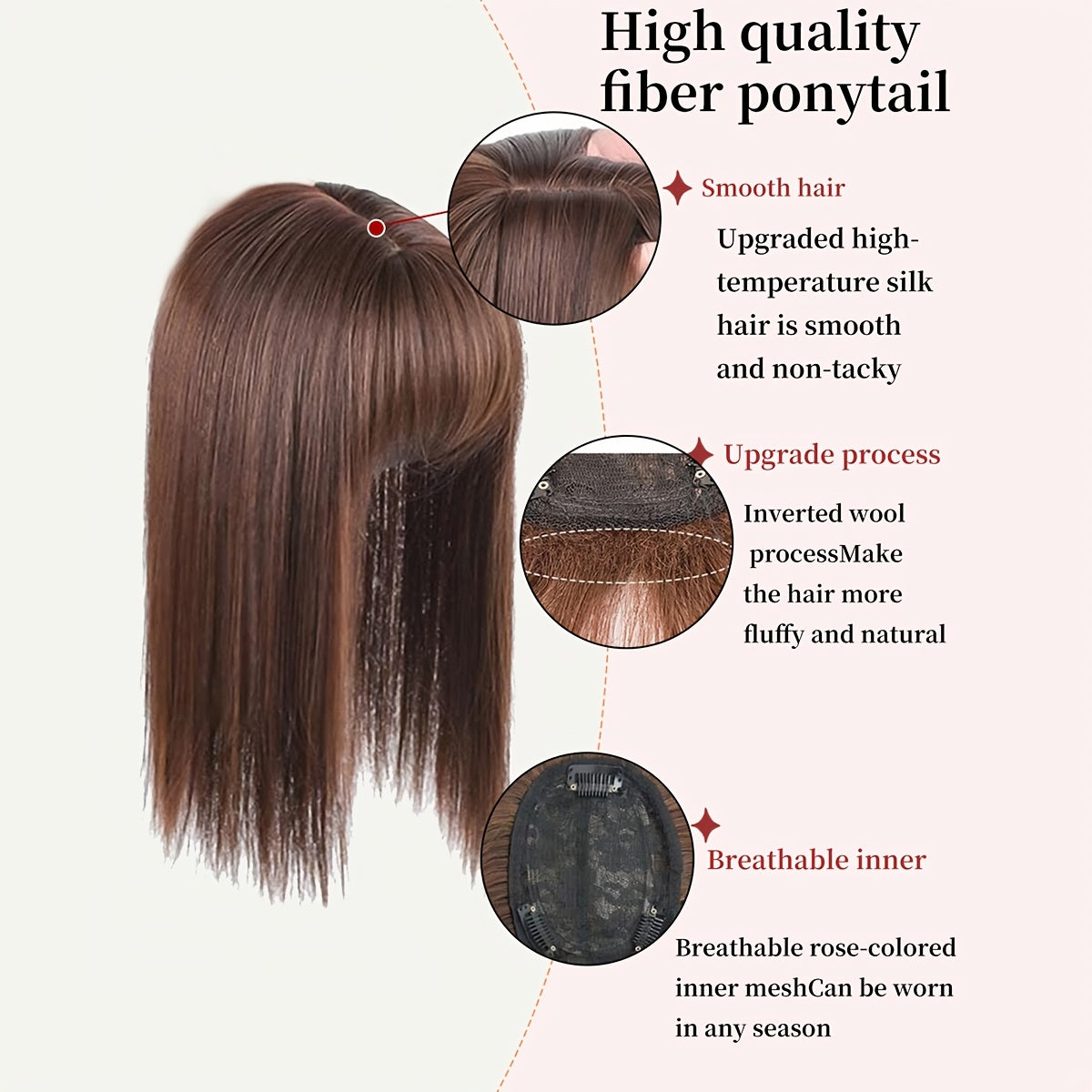 Women Straight Synthetic Clip-In Bangs Hair Extensions Natural Looking