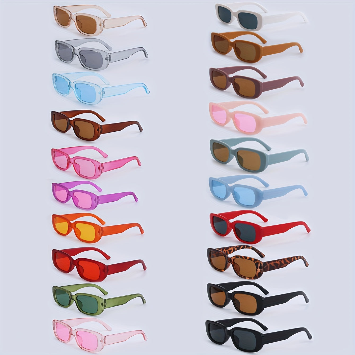 20pcs Black and White Square Decorative Glasses Retro Small Frame