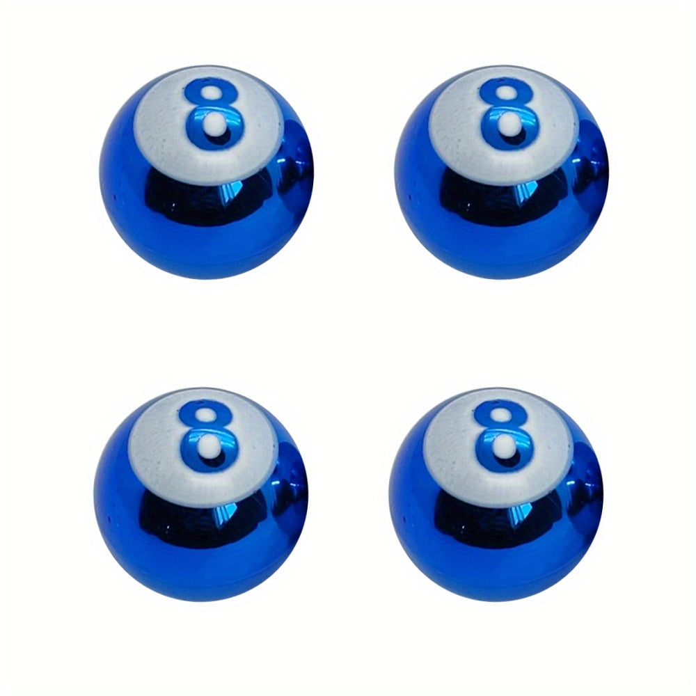 4Pcs Round Number 8 Plastic Wheel Stem Dust Caps for Cars Trucks Bikes