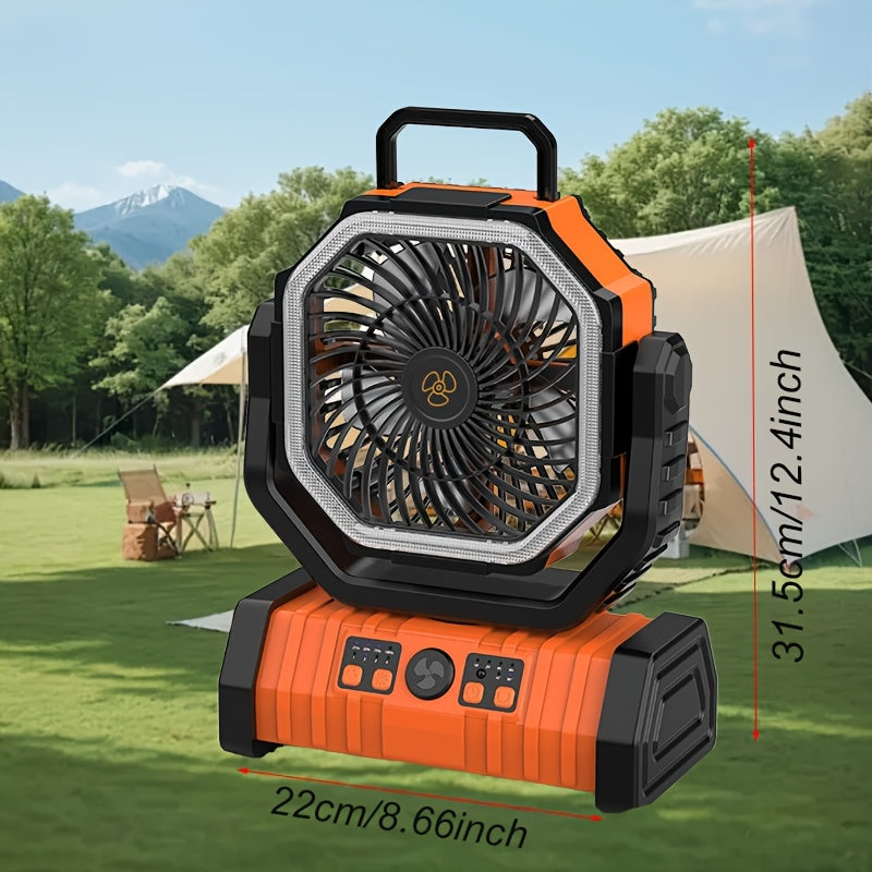 20000mAh USB rechargeable fan with LED lantern remote control outdoor camping