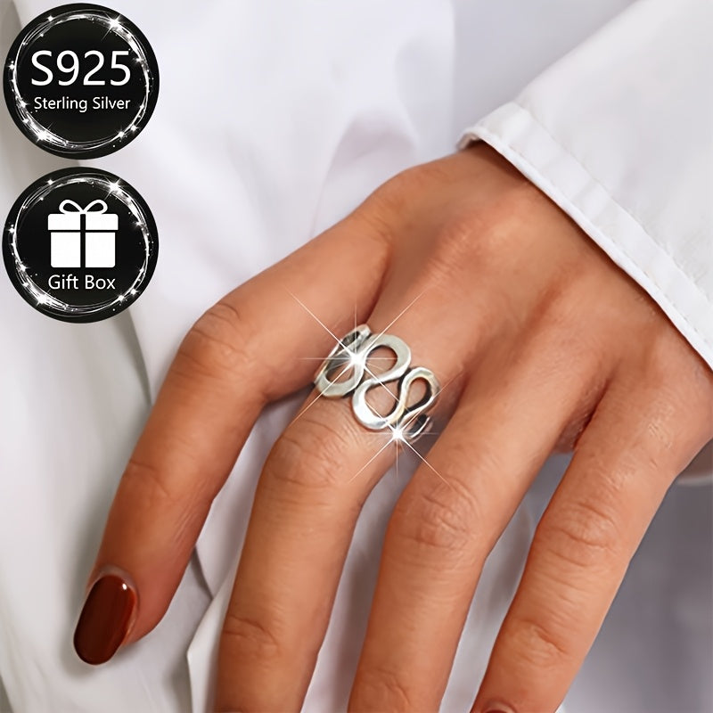 Sterling Silver Vintage Hip Hop Style Ring for Men and Women