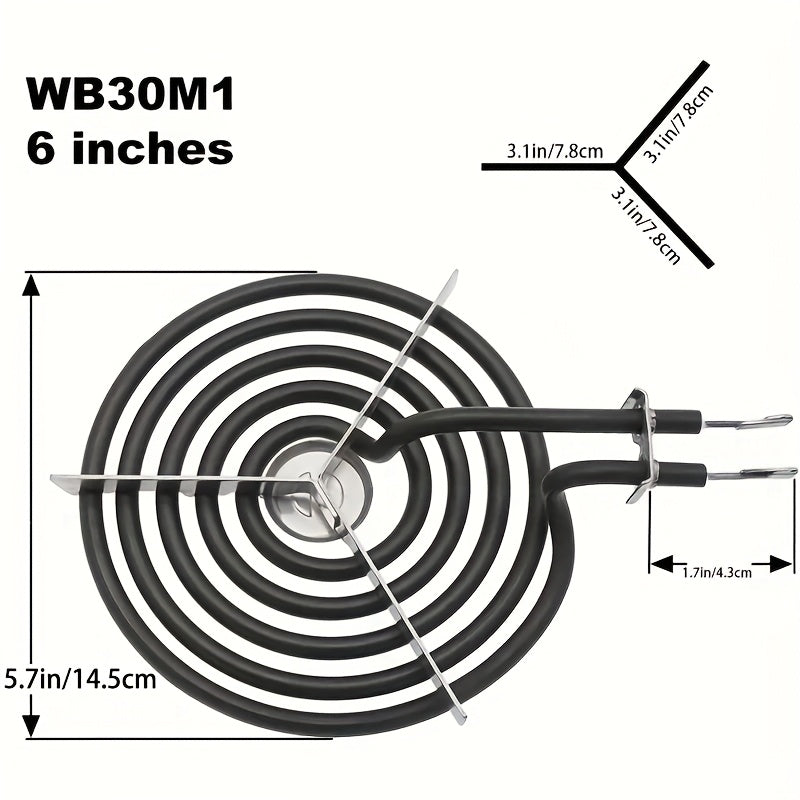 4pcs Stove Burner Replacement Kit 2 WB30M1 15.24cm 2 WB30M2 20.32cm Durable Metal