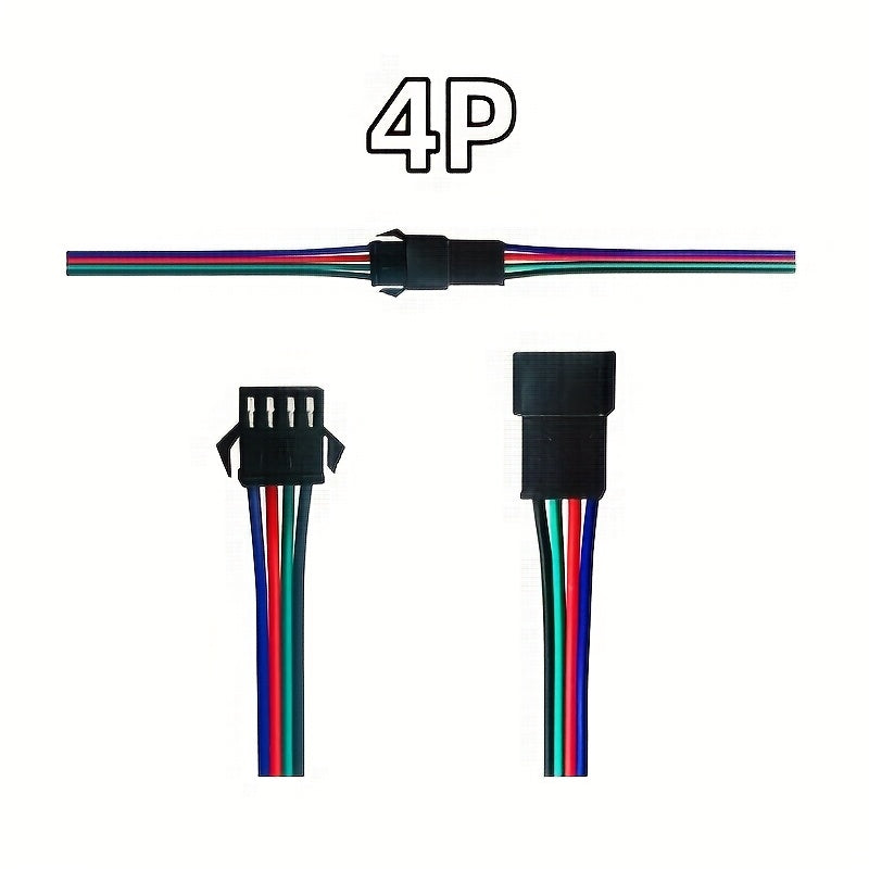 5 Pairs JST SM Series Male Female Cable Connectors for LED Strip Light Drivers 2/3/4/5/6 Pin