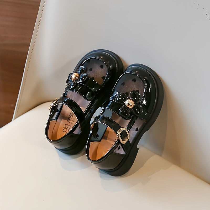 Girls' Mary Jane Flats Breathable PU Non-Slip Sole Indoor Outdoor Shoes