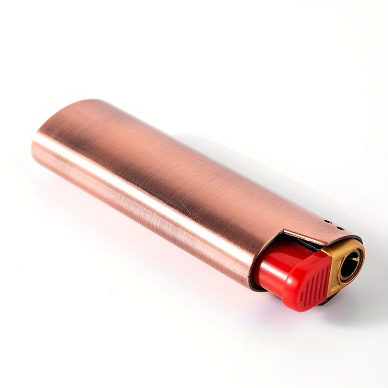 Metal Lighter Shell Durable Metal Case Refillable Lighter Cover Black Golden Tan