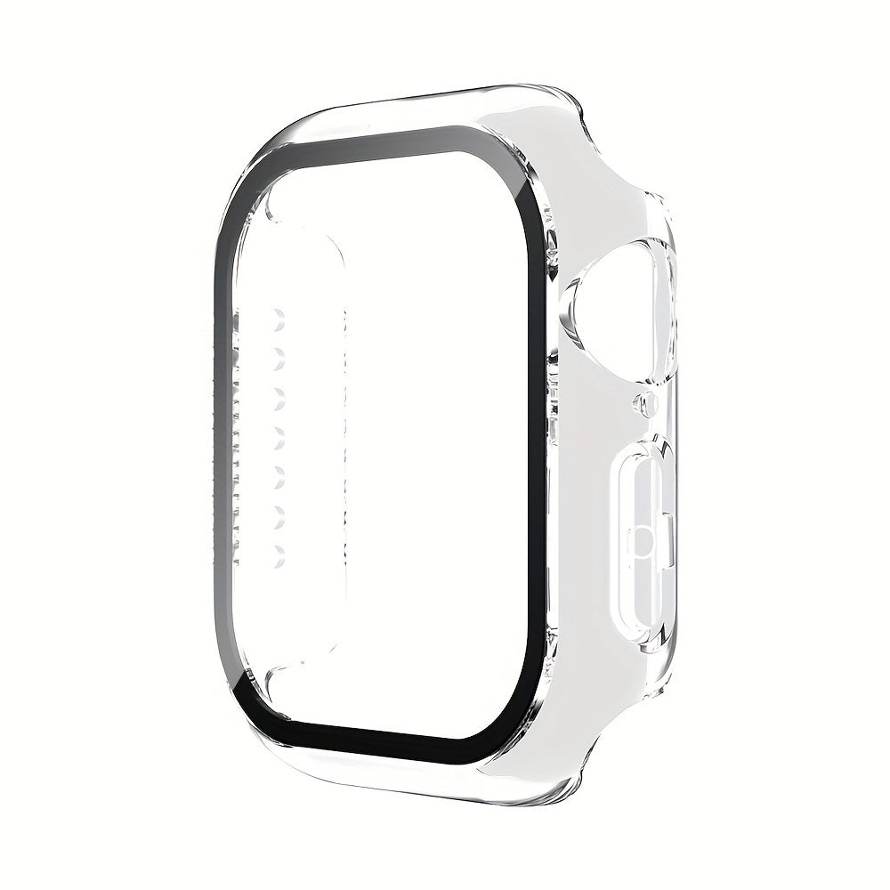 Tempered Glass Screen Protector Case for iWatch Series 4 5 6 7 8 9 10 SE 40mm 44mm 45mm 46mm Hard PC Bumper Scratch Resistant