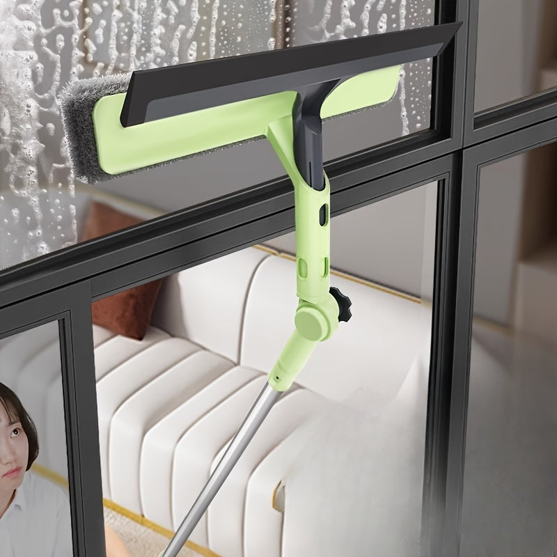 2-in-1 Glass and Floor Cleaning Brush Telescopic Handle Multi-Scene Household Tool