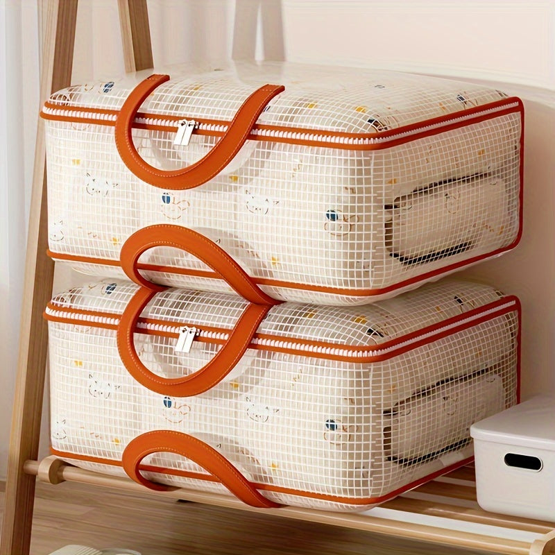 Large Capacity Foldable Storage Basket for Quilts and Seasonal Clothes with Thickened Handle