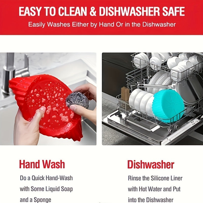 Silicone Air Fryer Accessories Set for 3-5 Quart Ovens Baking Tray Basket Bowl